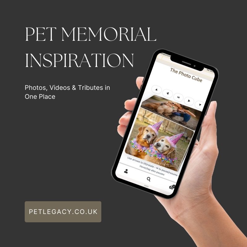 Pet memorial inspiration – example of multimedia tribute with photos and videos on Pet Legacy